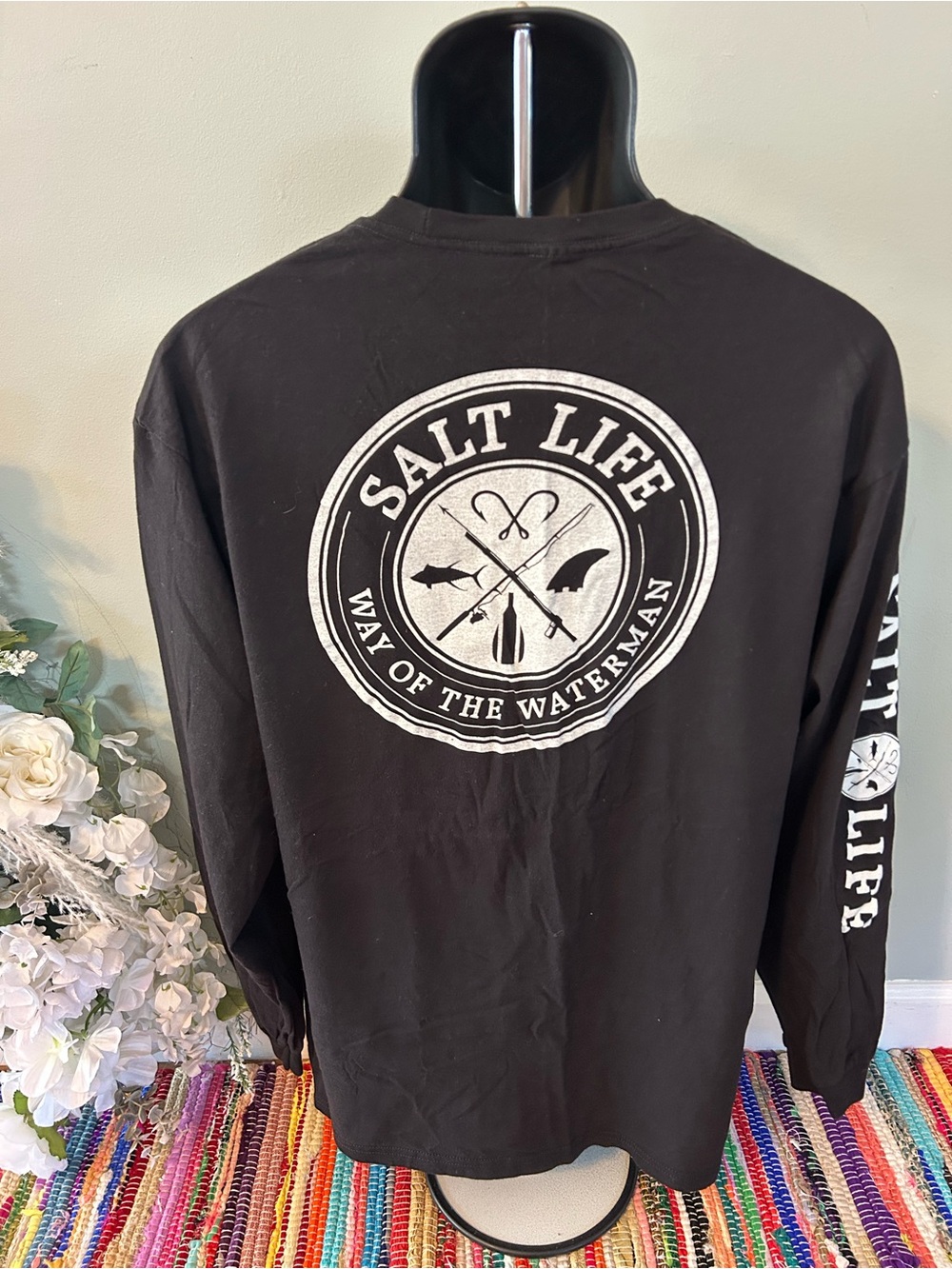 NEW Salt Life Long Sleeve Shirt Way Of The Waterman Fishing Boat Sail Large